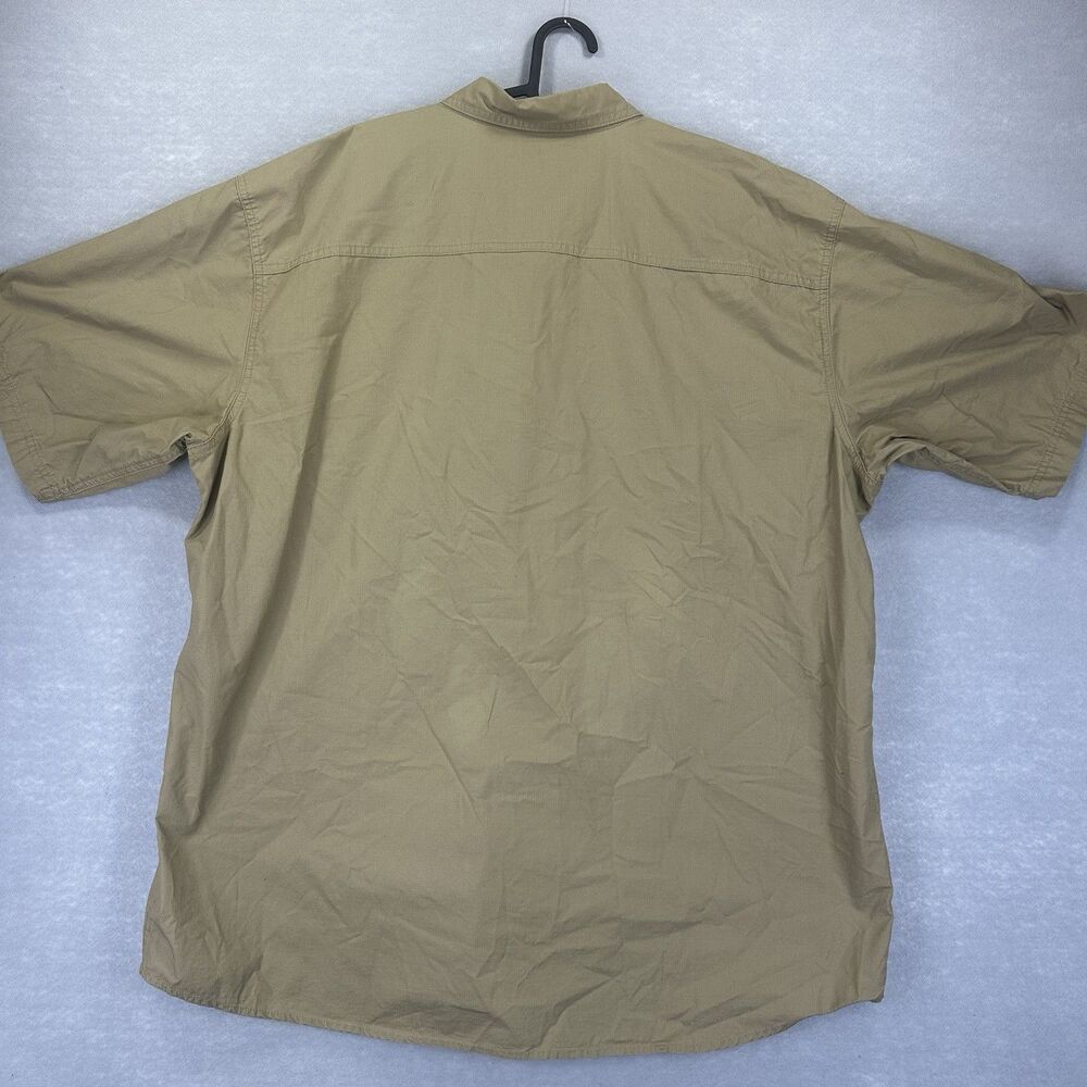 Eddie Bauer Shirt Mens XXL Beige Short Sleeve Chest Pockets Button Up Collared - Picture 4 of 12